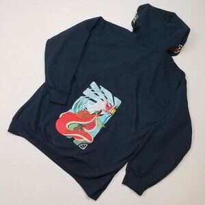 Santa Claus Art Nouveau Embroidered Black Hoodie Full Zip Sz XL EXTREMELY RARE!!